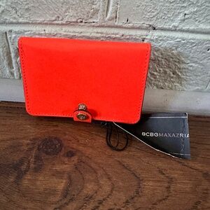 BCBGMAXAZRIA - VIDA Card Wallet - NeonOrange with imperfections